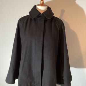Tinley Road Elegant Wool Black Women's Cape/Coat,  arm slits, hidden buttons, M